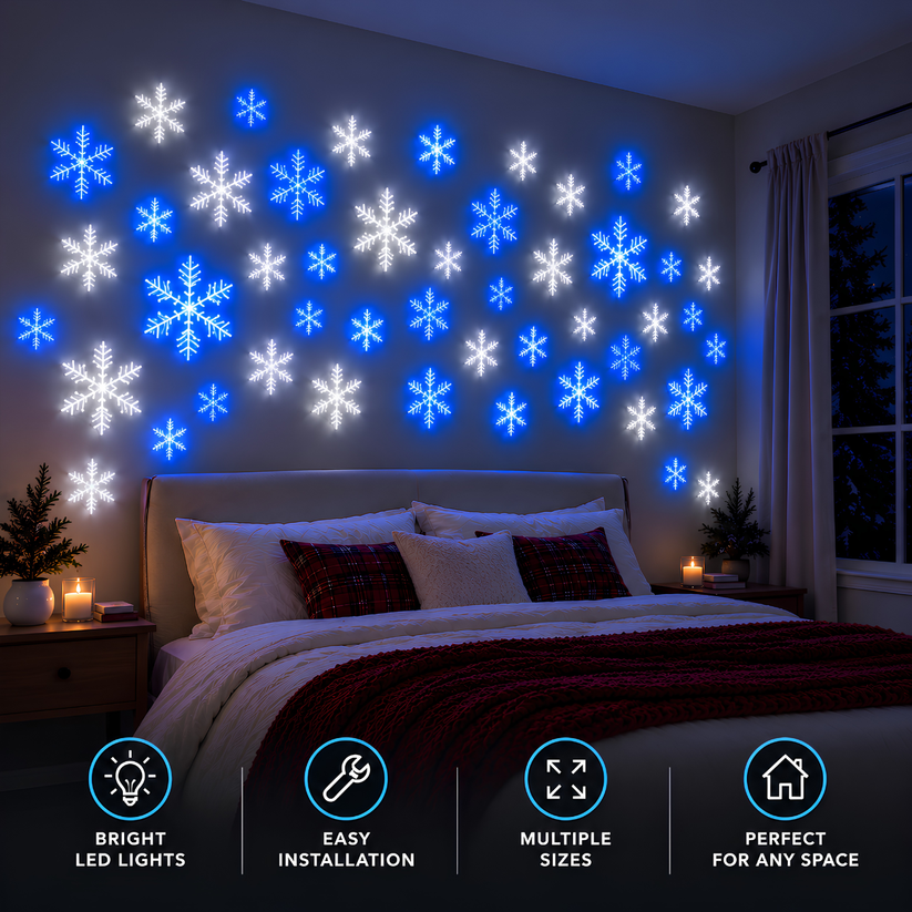❄️LED Snowflake Wall Set
