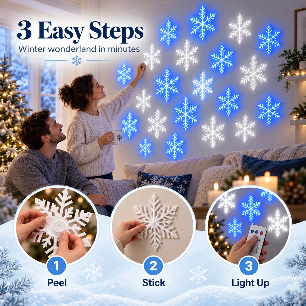 ❄️LED Snowflake Wall Set