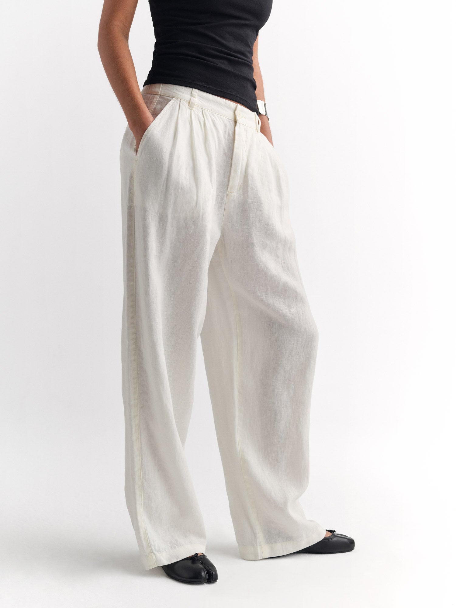 Organic Linen Pleated Pant