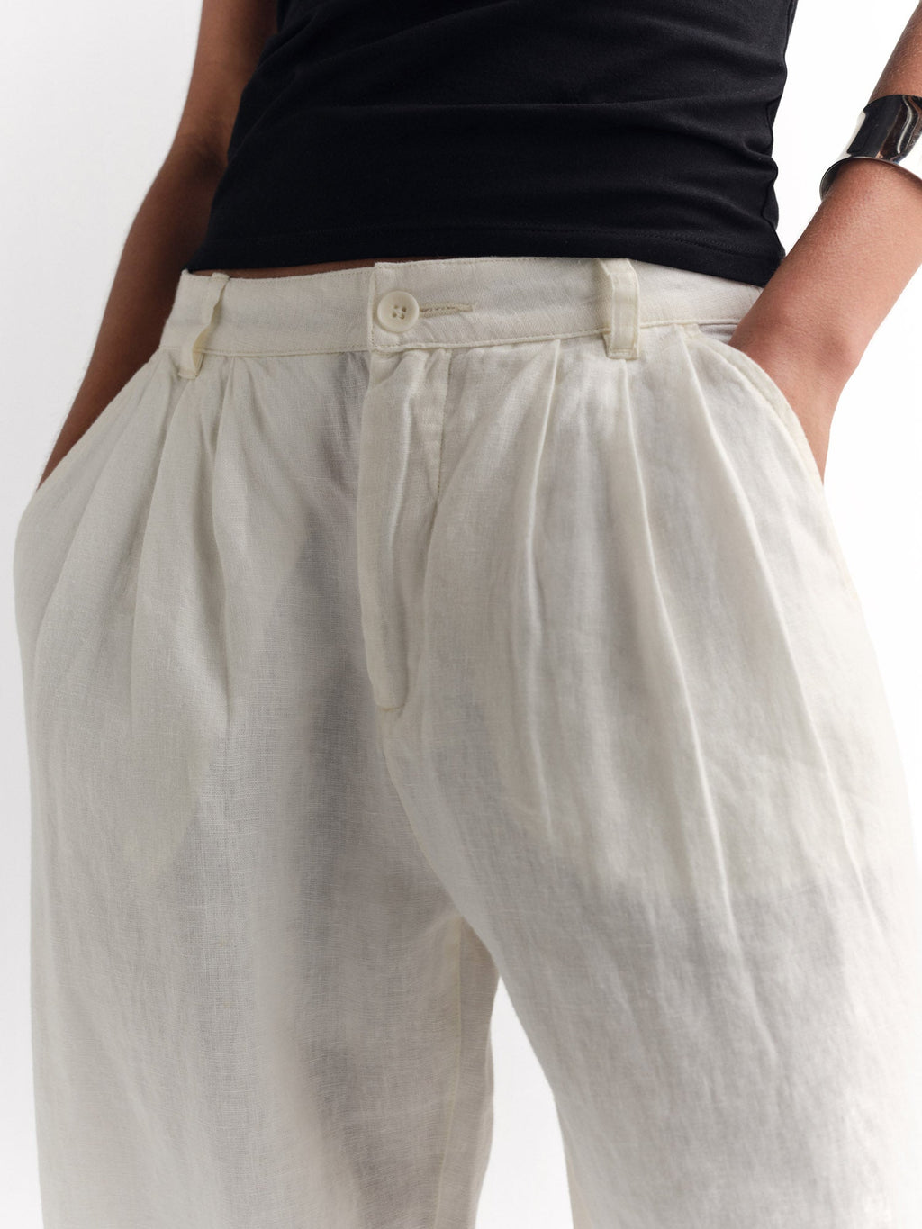 Organic Linen Pleated Pant