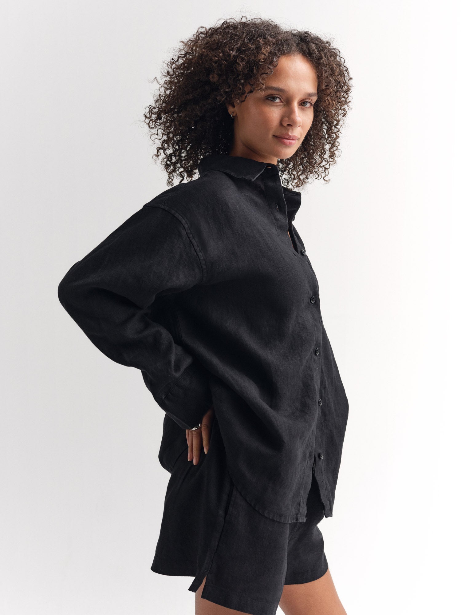 Organic Linen Oversized Button Down
