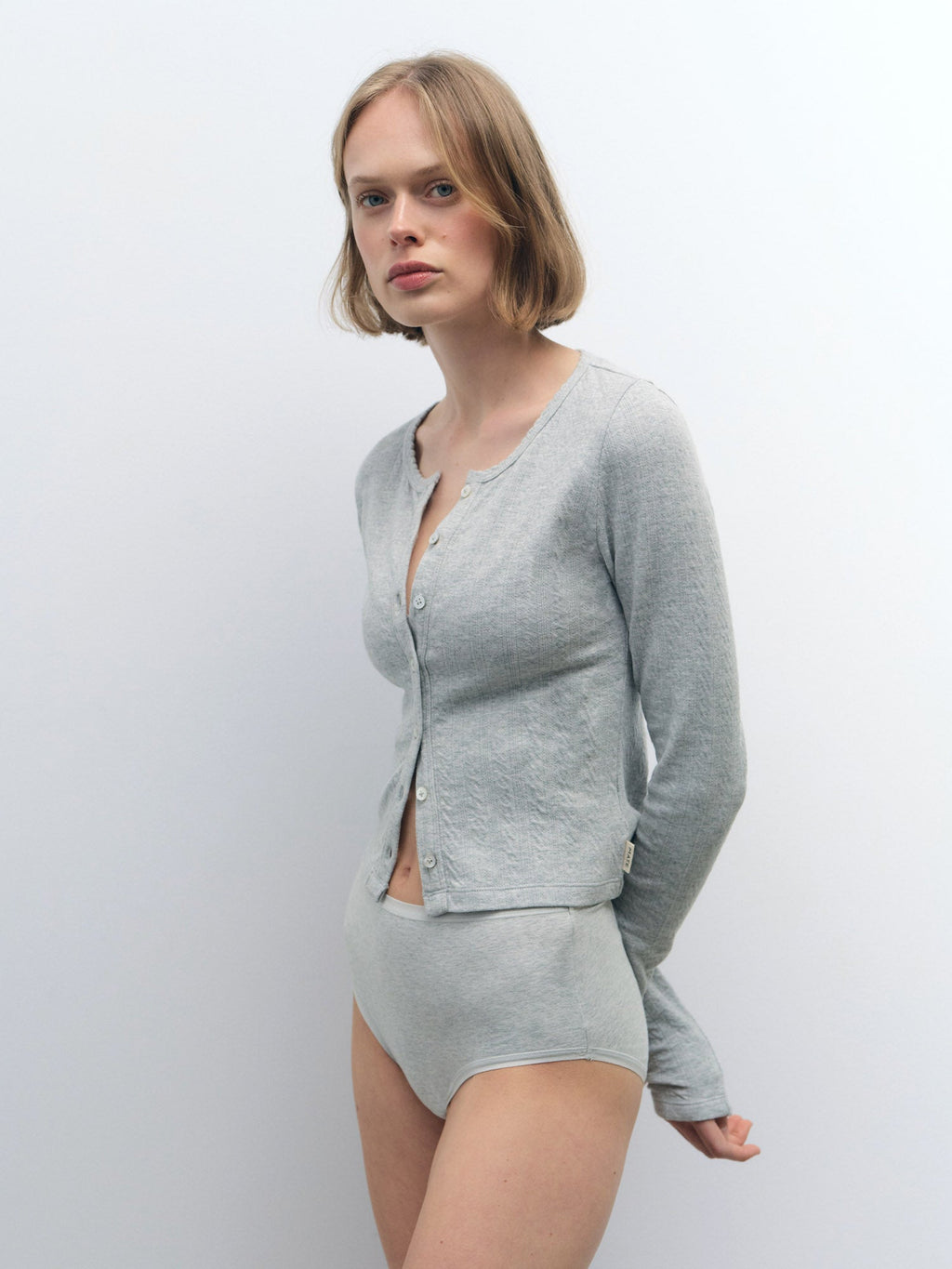 Organic Pointelle Cardigan
