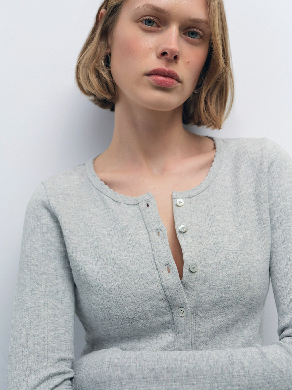 Organic Pointelle Cardigan