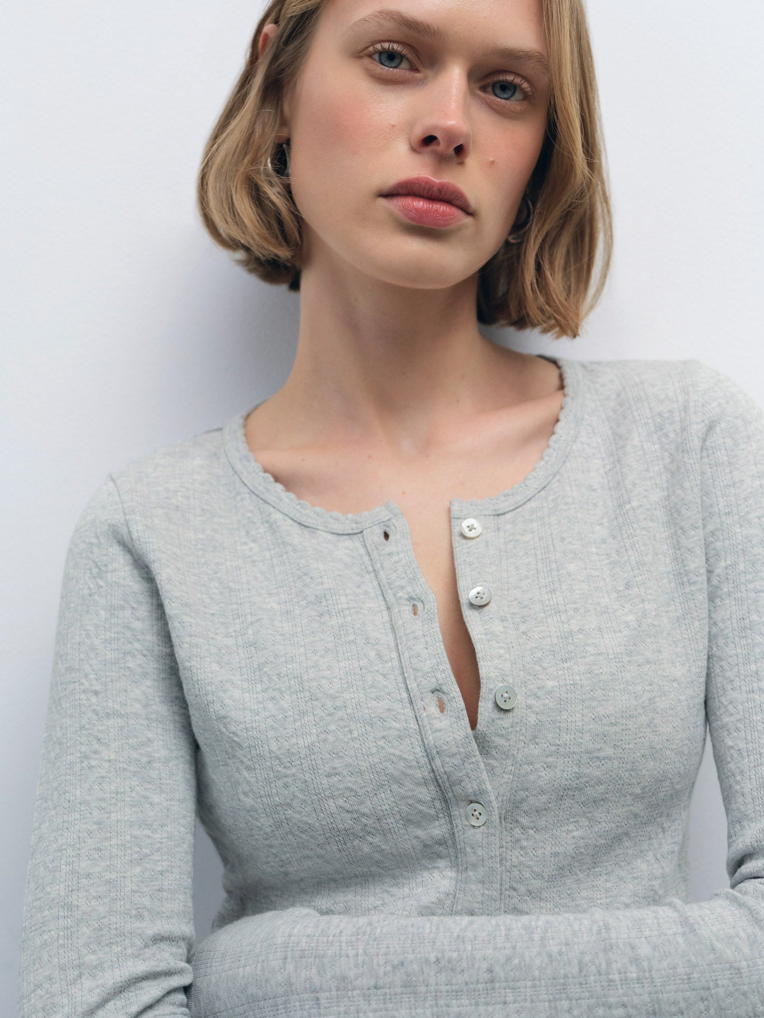 Organic Pointelle Cardigan