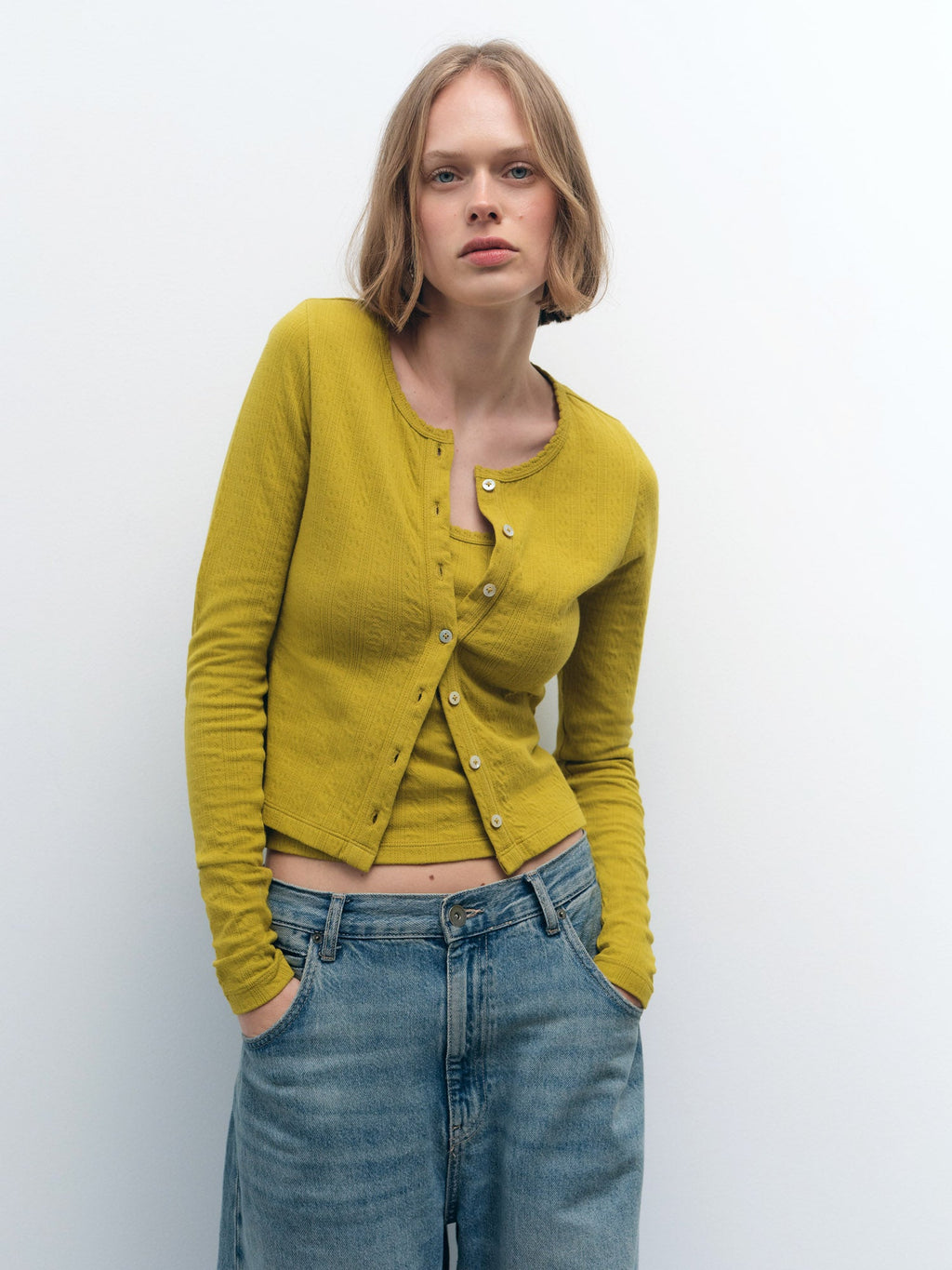 Organic Pointelle Cardigan