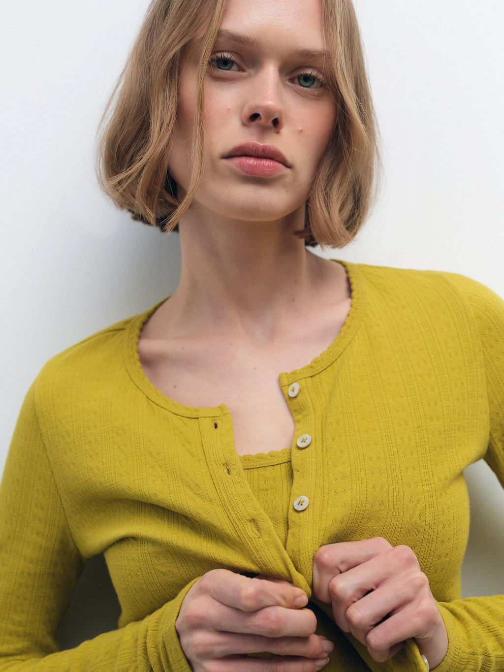 Organic Pointelle Cardigan