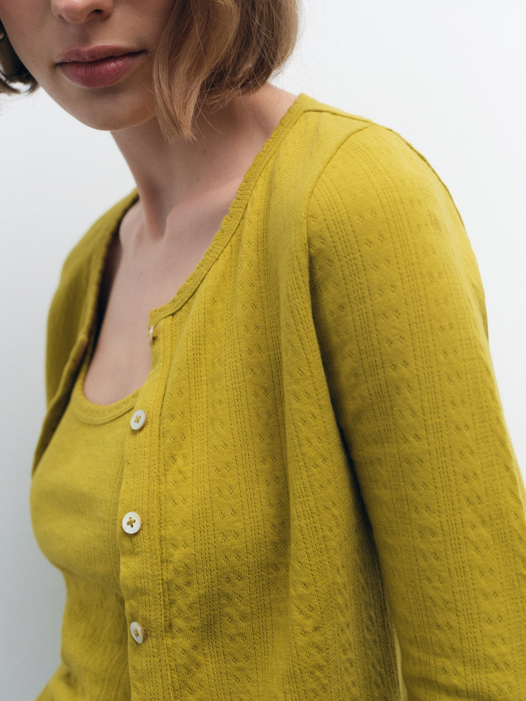 Organic Pointelle Cardigan