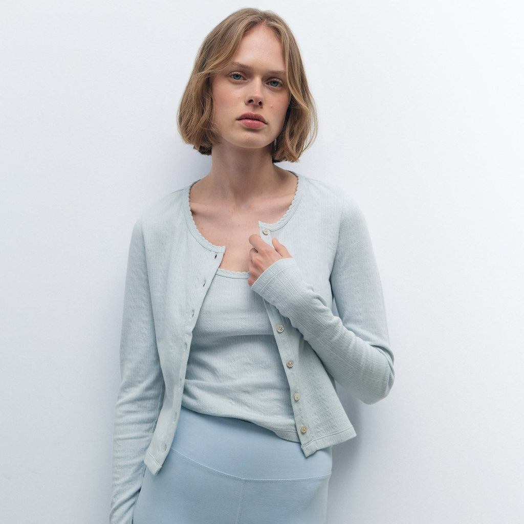 Organic Pointelle Cardigan