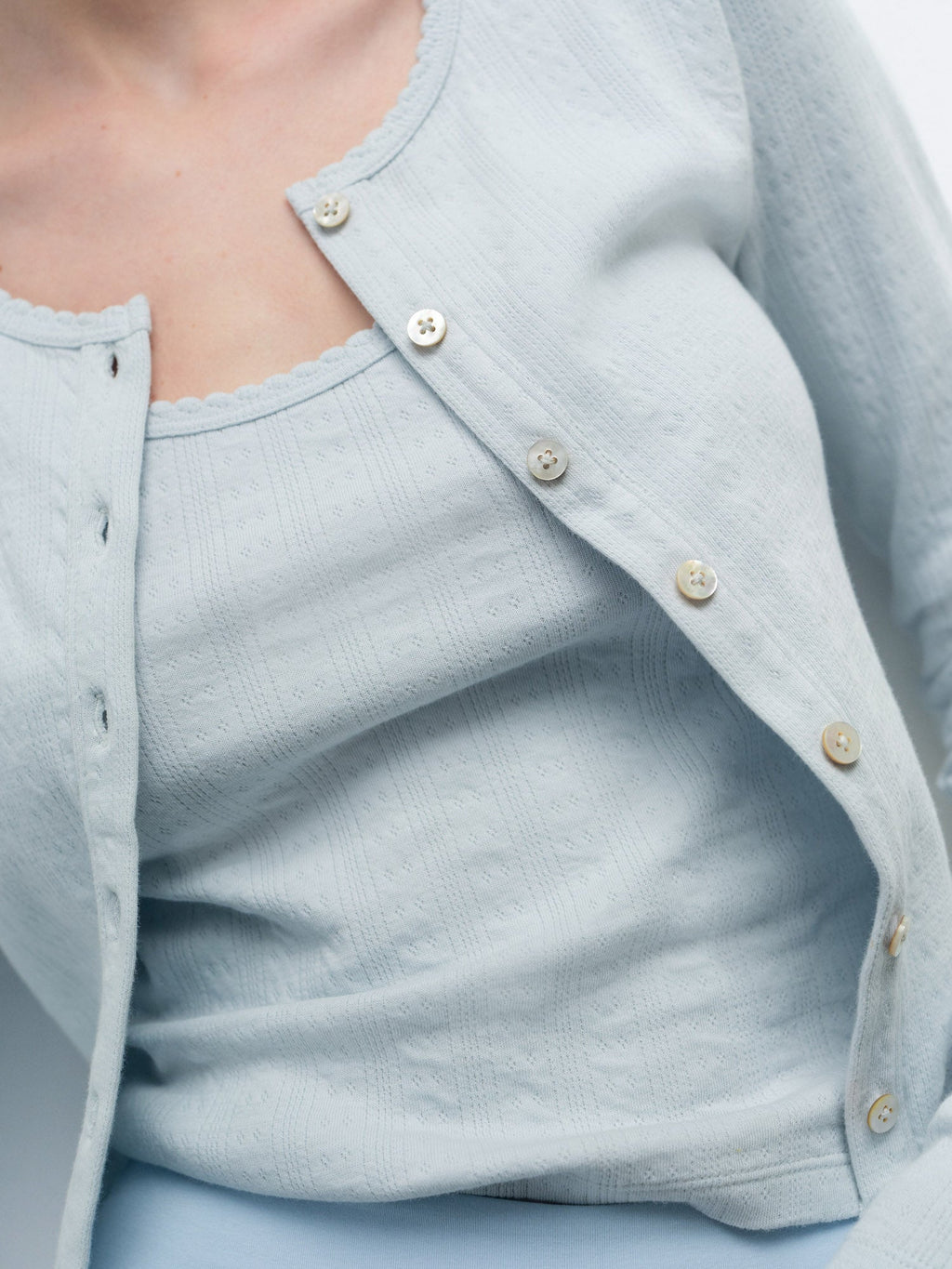 Organic Pointelle Cardigan