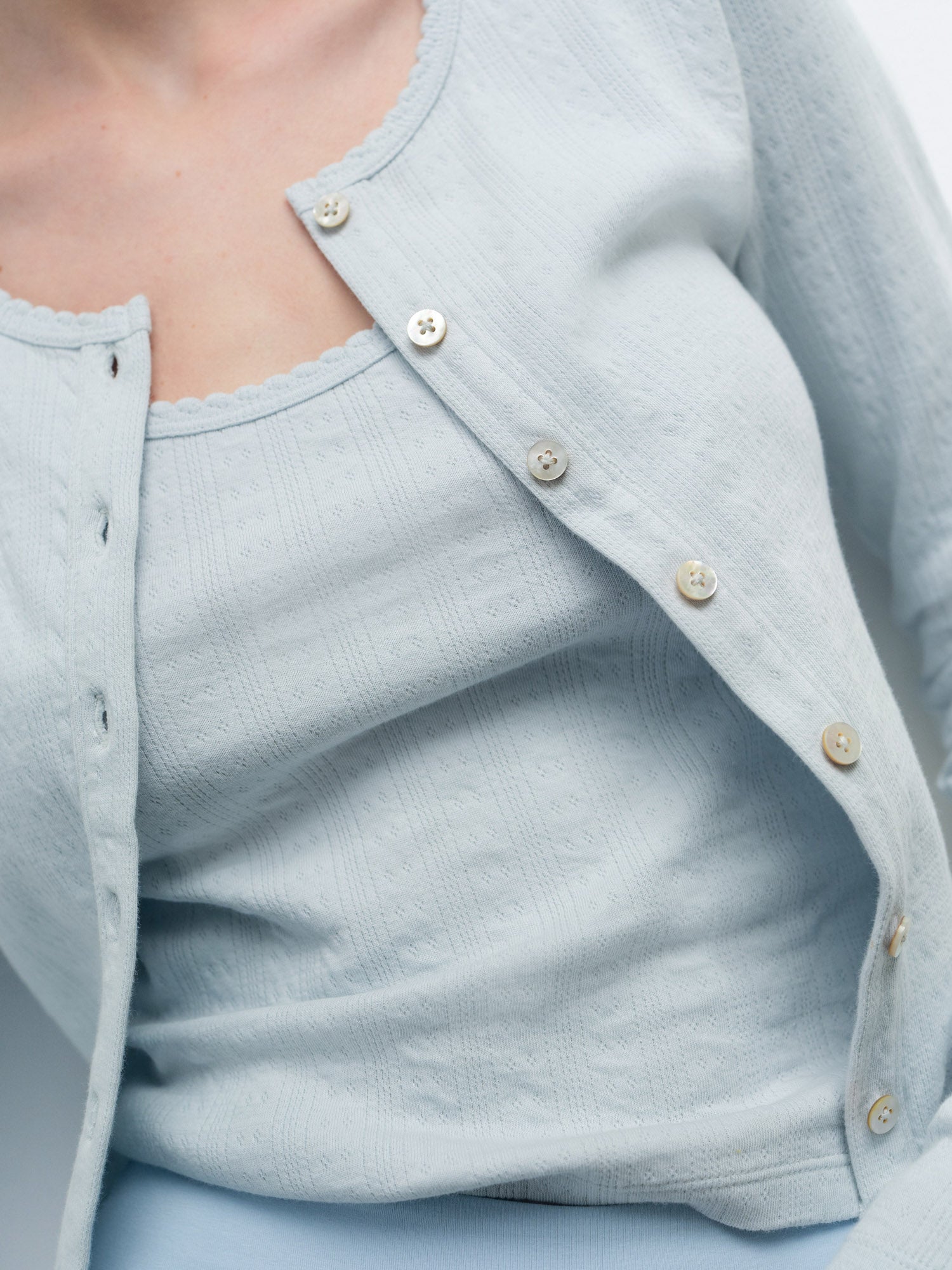 Organic Pointelle Cardigan