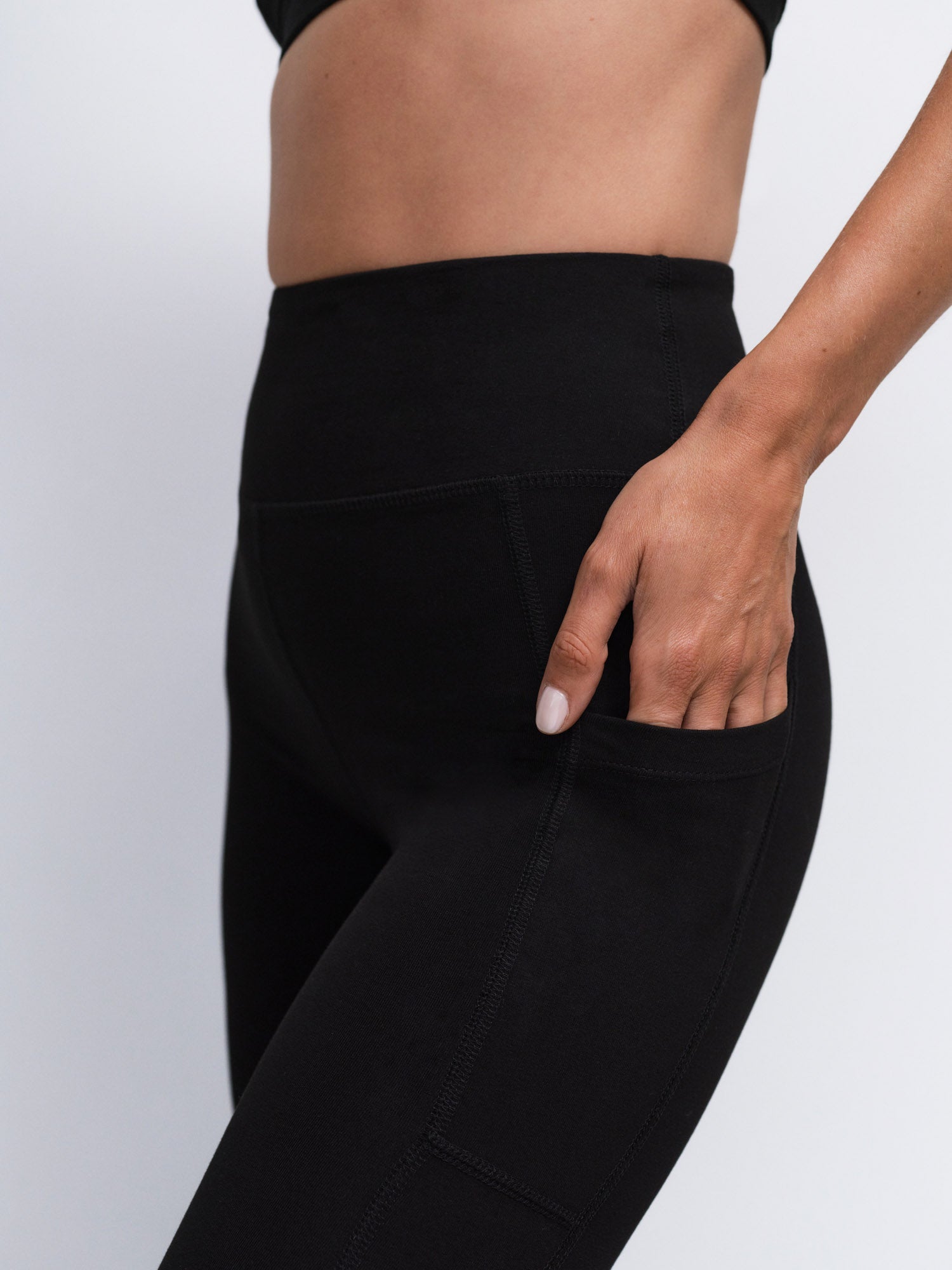 Organic Stretch Midi Legging with Pockets