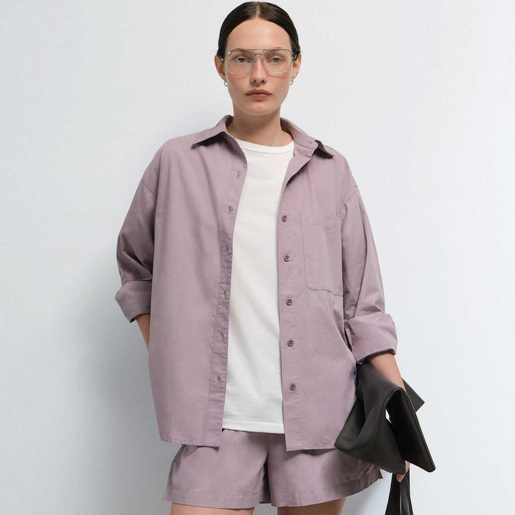 Organic Poplin Long Sleeve Button Down