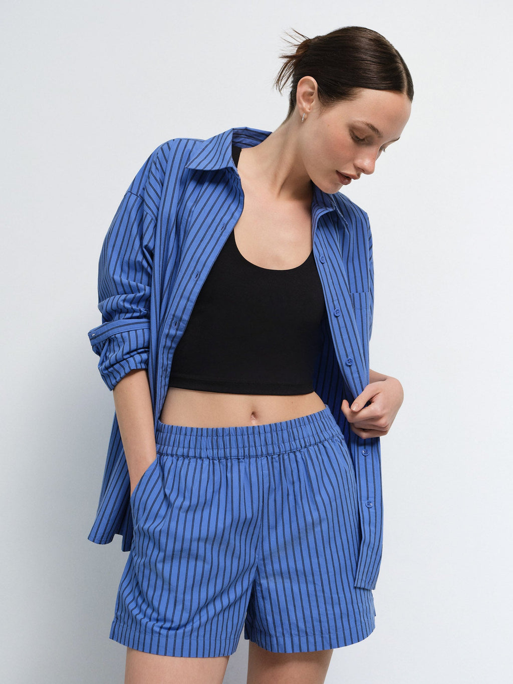 Organic Poplin Striped Short