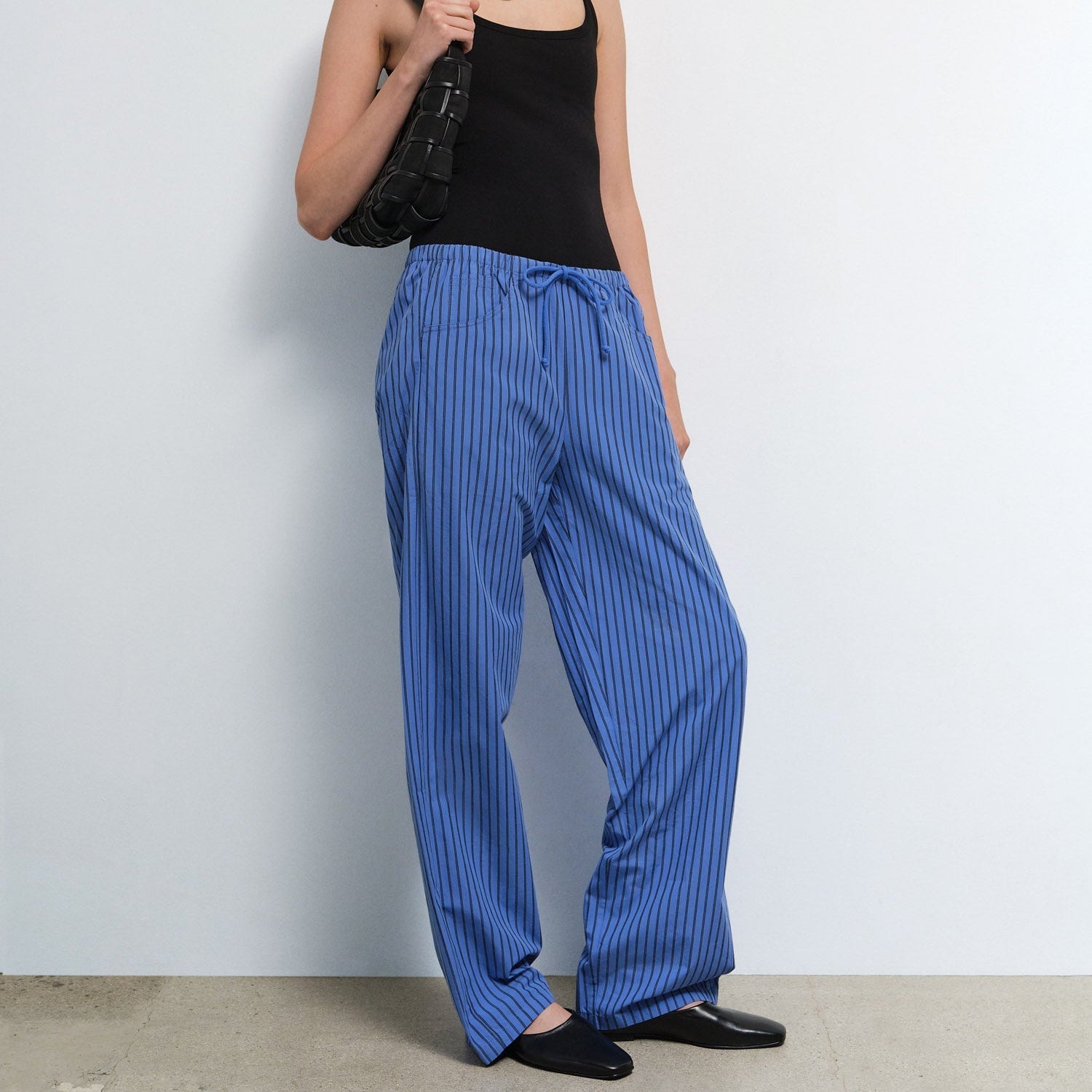 Organic Poplin Essential Striped Pant