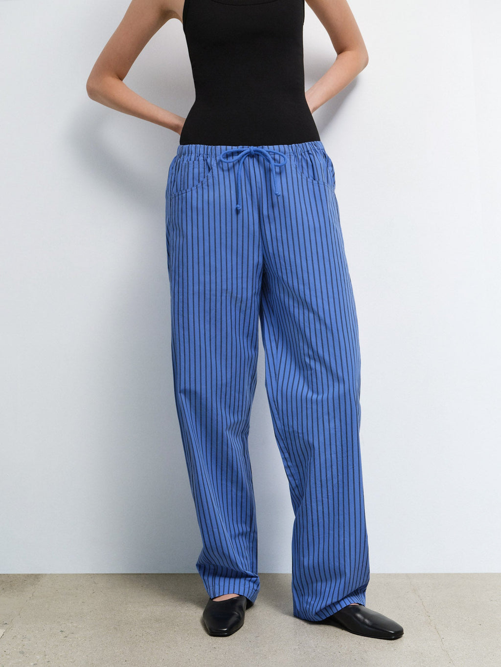 Organic Poplin Essential Striped Pant