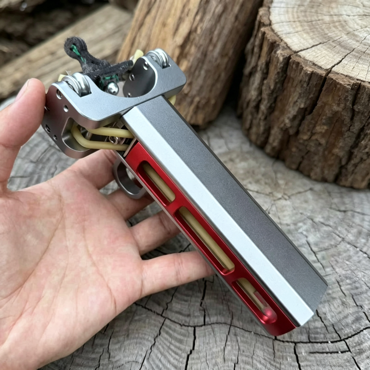 New Semi-auto G6 Trigger Slingshot CNC Aluminum Alloy Professional Catapult