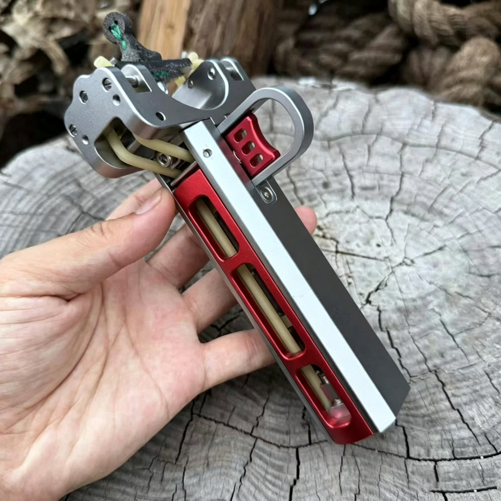 New Semi-auto G6 Trigger Slingshot CNC Aluminum Alloy Professional Catapult