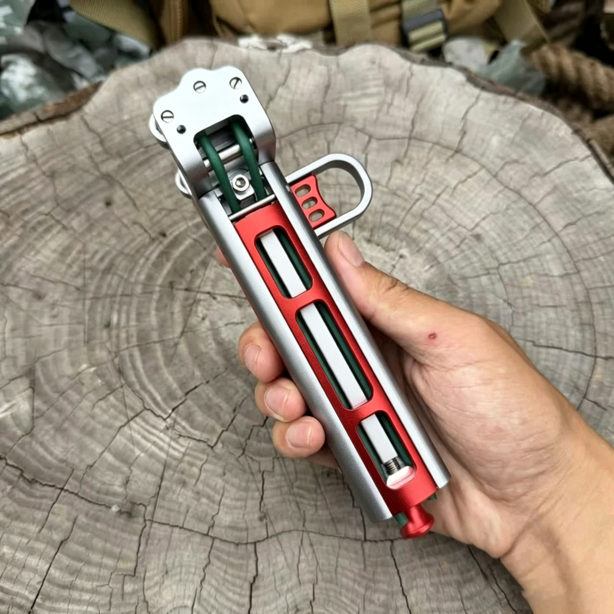 New Semi-auto G6 Trigger Slingshot CNC Aluminum Alloy Professional Catapult